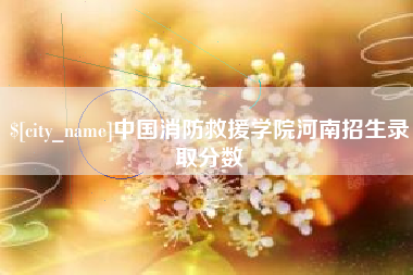 清徐中国消防救援学院河南招生录取分数