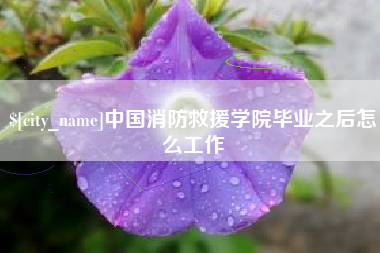 清徐中国消防救援学院毕业之后怎么工作