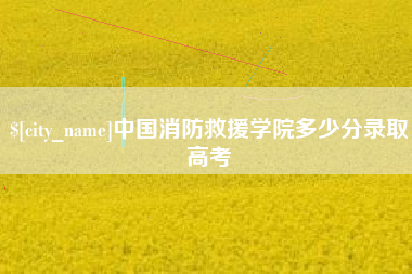 清徐中国消防救援学院多少分录取高考