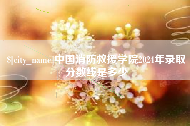 清徐中国消防救援学院2024年录取分数线是多少