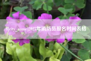 清徐2025年消防员报名时间表格