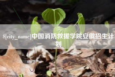 清徐中国消防救援学院安徽招生计划