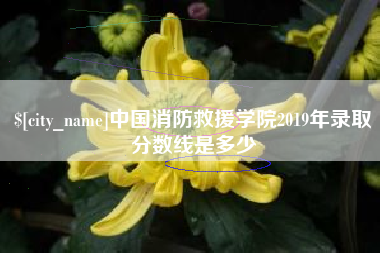 清徐中国消防救援学院2019年录取分数线是多少