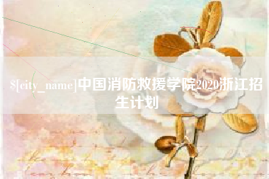 清徐中国消防救援学院2020浙江招生计划
