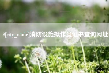 清徐消防设施操作员证书查询网址