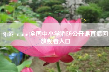 清徐全国中小学消防公开课直播回放观看入口