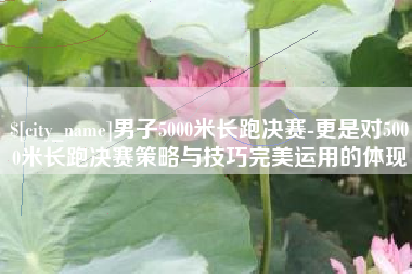 清徐男子5000米长跑决赛-更是对5000米长跑决赛策略与技巧完美运用的体现