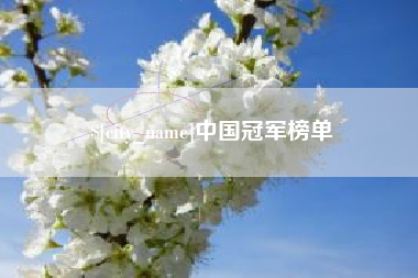 清徐中国冠军榜单