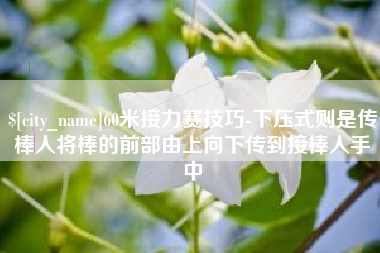 清徐60米接力赛技巧-下压式则是传棒人将棒的前部由上向下传到接棒人手中