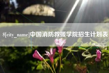 清徐中国消防救援学院招生计划表